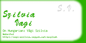 szilvia vagi business card