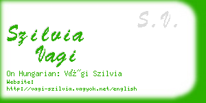 szilvia vagi business card